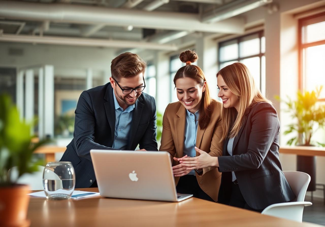 KMU-Team bei der Zusammenarbeit
